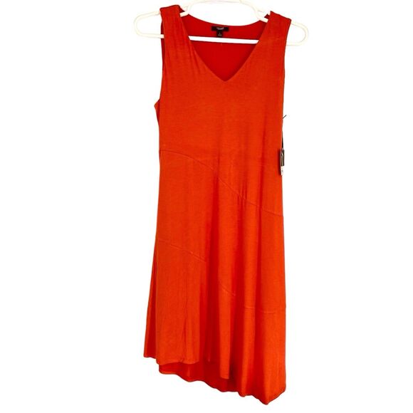 Simply Vera Women's size Large Coral V-Neck Sleeveless A-line Midi Knit Dress - Picture 1 of 8